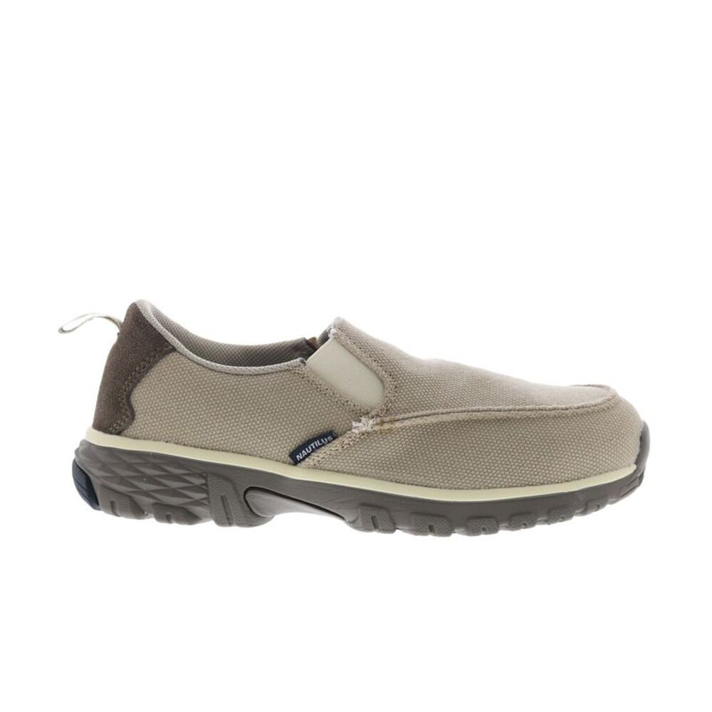 Nautilus Mens Breeze Slip-On Alloy Toe Electrical Hazard Brown Shoes (NWT)